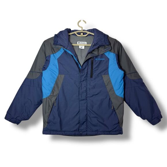 Columbia‎ Puffer Jacket  Blue Hooded Waterproof Padded Coat Size 14/16 YOUTH - Picture 1 of 10